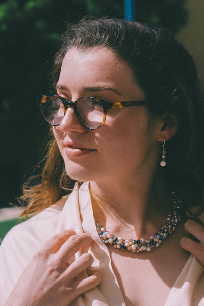 Floating Pearl and Crystal Necklace