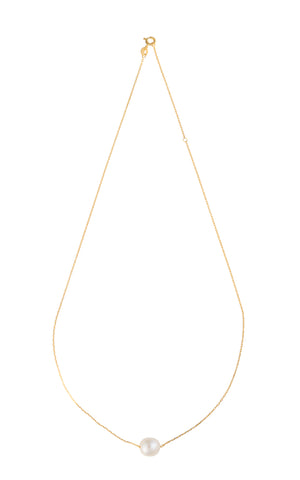 Signature floating pearl necklace - gold