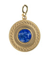 Attachable gold pendant with lapis blue center