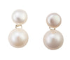 Double pearl stud earrings