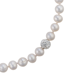 Pearl strand with crystal accents