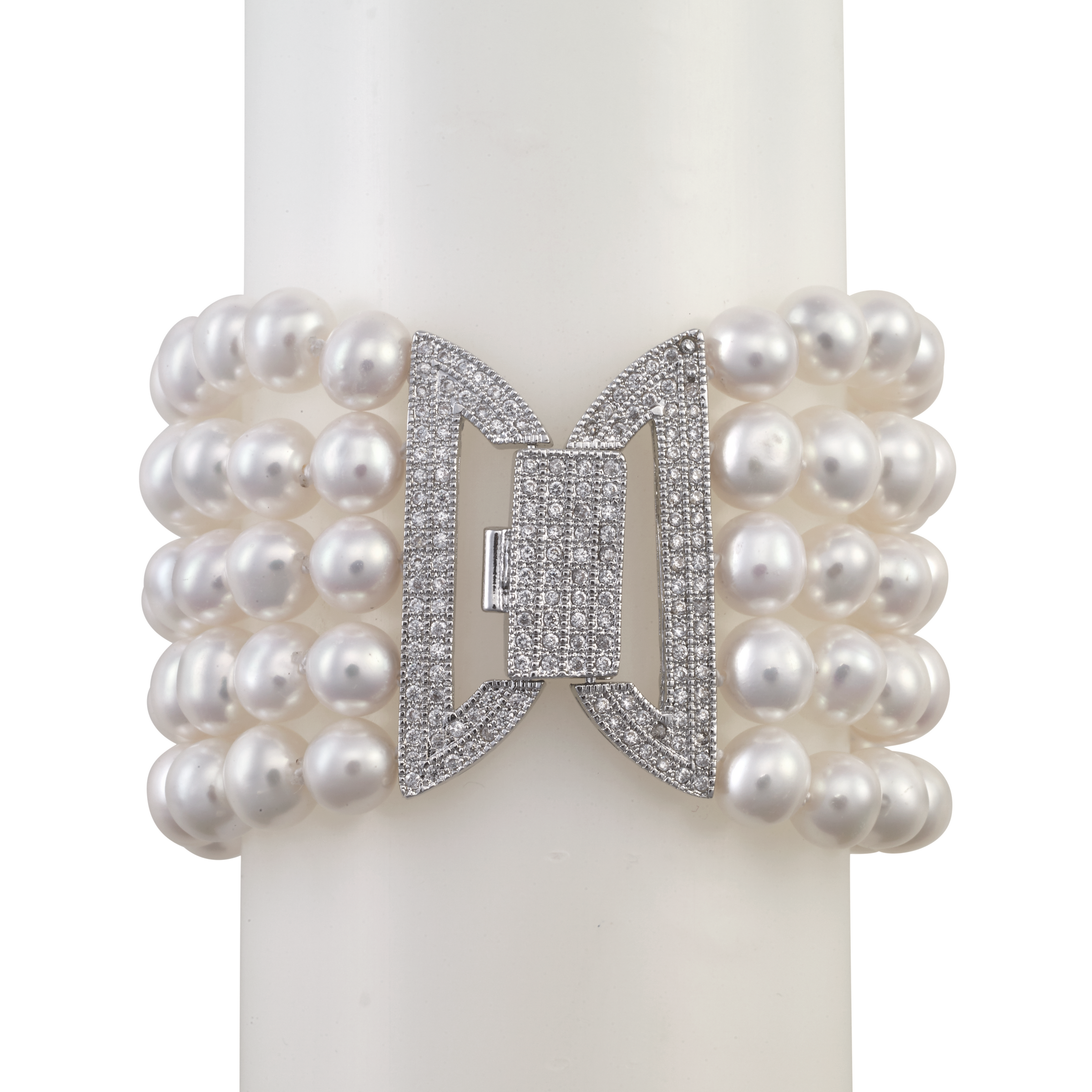 Schoeffel 750 18k Gold Pearl 3 Strand Bracelet w Diamond Clasp. | eBay