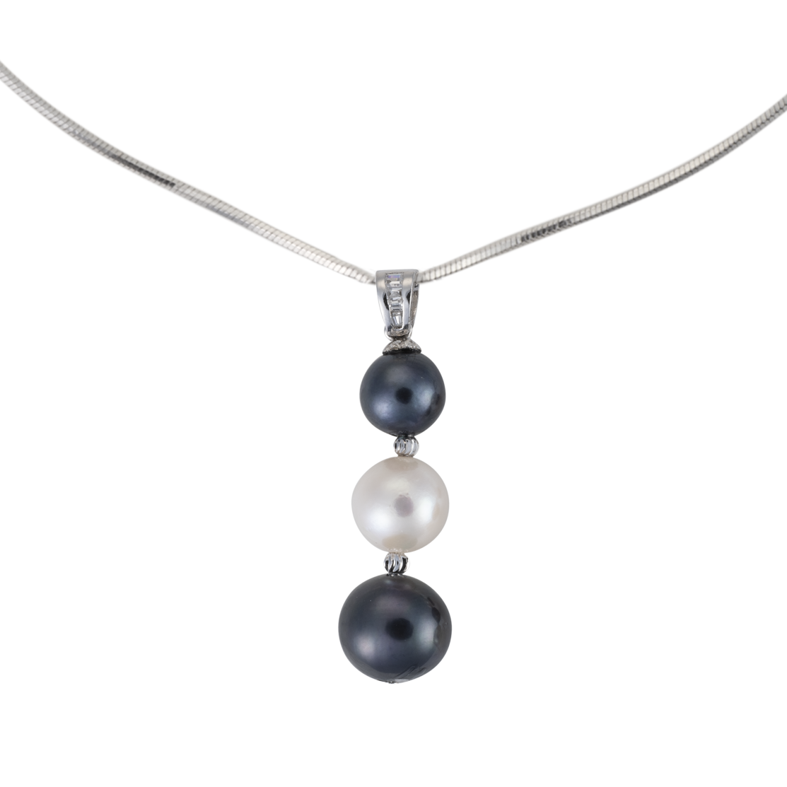 Floating Pearl and Crystal Necklace