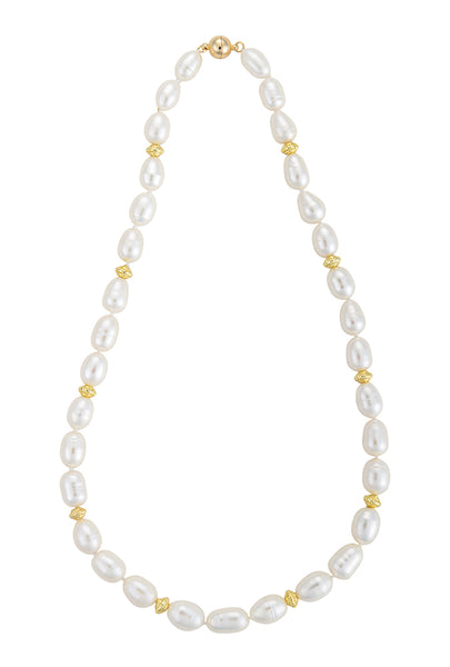 Graduated double strand pearl necklace